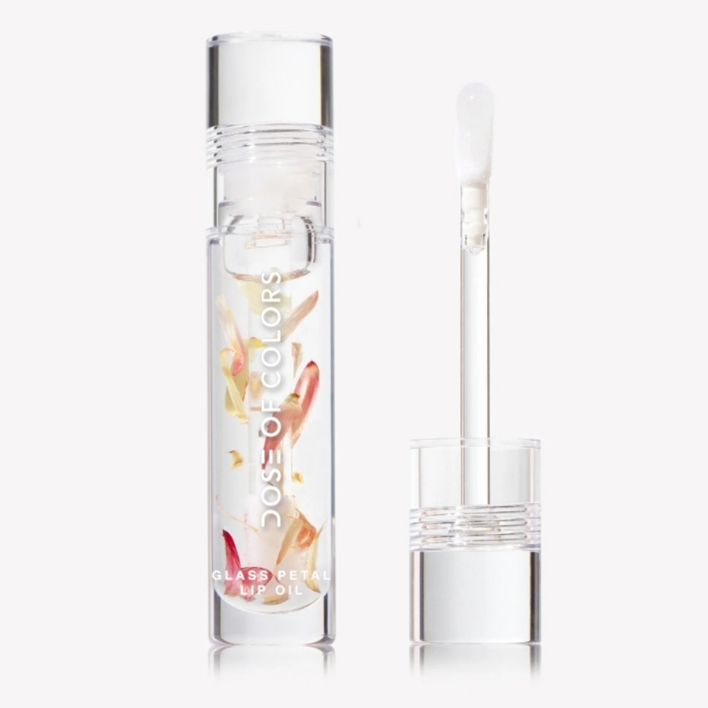 NIB DOSE OF COLORS GLASS PETAL LIP OIL TOP COAT